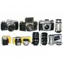 爱克山泰 3台 Exakta 相机，镜头及附件