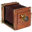 4 ¾ x 6 ¼ in.英国旅行相机, 约1890年