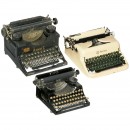 3台新颖的便携式打字机