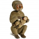 雕像玩偶：猿猴和猴宝宝, 约1920年