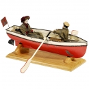 罕见早期自动玩具  舵船, 约1880年