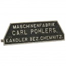Maschinenfabrik Carl Pohlers商标牌, 约1920年