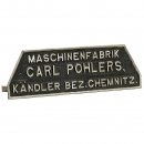 Maschinenfabrik Carl Pohlers生产标志 约1920年