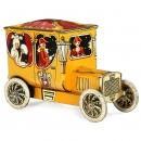 饼干盒:坐在老式汽车里的灰姑娘, 约1920年