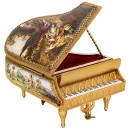 Viennese Miniature Enamel Grand Piano Musical Box, c. 1950