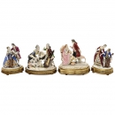 4 Musical Dresden Porcelain Figural Groups