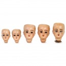 5 Celluloid Doll Heads by Rheinische Gummi und Celluloid Fabrik,