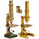 2 German Compound Brass Microscopes, c. 1875