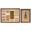 2 Miniature Models of Stradivari Violins