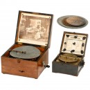 2 Disc Musical Boxes, c. 1900