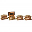 4 Swiss Chalet Musical Boxes