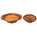 2 Carved Swiss Musical Fruit Bowls, 20th Century