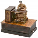 Early Musical Manivelle Automaton Lady at Sewing Machine, 1870s