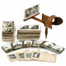 Holmes Stereo Viewer with approx. 340 Stereo Cards