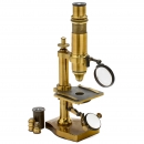 French Brass Compound Microscope by Nachet, c. 1875