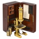 Berlin Brass Compound Microscope by Wasserlein, c. 1870
