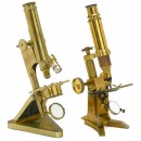 2 English Brass Compound Microscopes, c. 1875