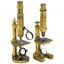 2 French Brass Compound Microscopes