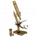 French Compound Brass Microscope by Nachet, c. 1875
