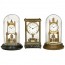 3 German Torsion Pendulum Clocks, 1920 onwards