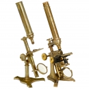 2 English Brass Compound Microscopes