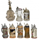 2 Musical Drinking Items and 3 Musical Beer Steins, 20th Century