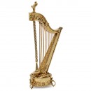 Gilt and Amethyst-Mounted Musical Harp