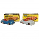 2 Distler Porsche Tin Toy Cars, c. 1955