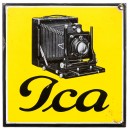 Ica Cameras Enamel Sign, c. 1920