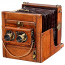 English Stereo Field Camera 13 x 18 cm, c. 1890