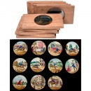 11 Wood-Framed John Gilpin Magic Lantern Slides