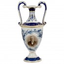 Amphora Porcelain Vase with Photograph, c. 1920