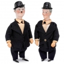 Rare Laurel and Hardy Clockwork Toys by Hertwig & Co., c. 1930