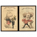 2 Colored Illustrations of Photographers Nadar and Carjat, c. 18