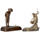 2 Figural Electrical Table Bells, c. 1910