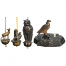 4 Electrical Table Bells Modeled as Wild Animals, c. 1910