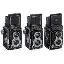 Three 6x6 TLR Cameras by Mamiya and Minolta