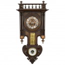 French Wall Clock with Barometer, c. 1880
