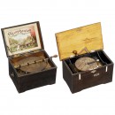 2 Disc Musical Boxes for Restoration/Parts, c. 1900