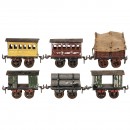 6 Early Railway Wagons by Bing Gauge 0, c. 1898