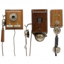 3 Intercom Telephones in Wood Cases, 1900/20