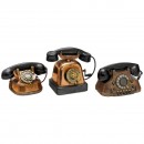 3 Brass Dial Telephones, c. 1940