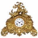 French Bronze Mantel Clock, c. 1850