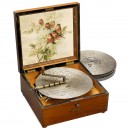 13 3/8 Inch Kalliope Disc Musical Box with 10 Saucer Bells, c. 1