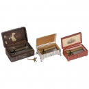 3 Tabatière Musical Boxes in Unusual Cases, c. 1890-1920