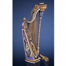 Exceptional 18-Carat Gold and Enamel Musical Harp Pendant, c. 18