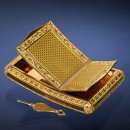 Exceptional 18-Carat Curved Musical Gold Snuffbox, c. 1812