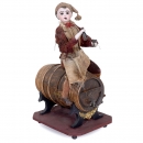 Rare Musical Automaton Drinker on Barrel by Roullet et Decamps, 