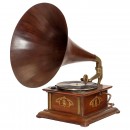 Large Gramophone with Mahogany Horn, c. 1915