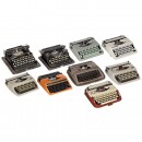 9 Portable Typewriters in Cases